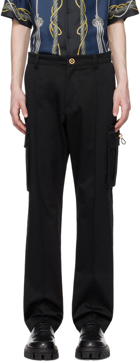 Versace Black Hardware Cargo Pants