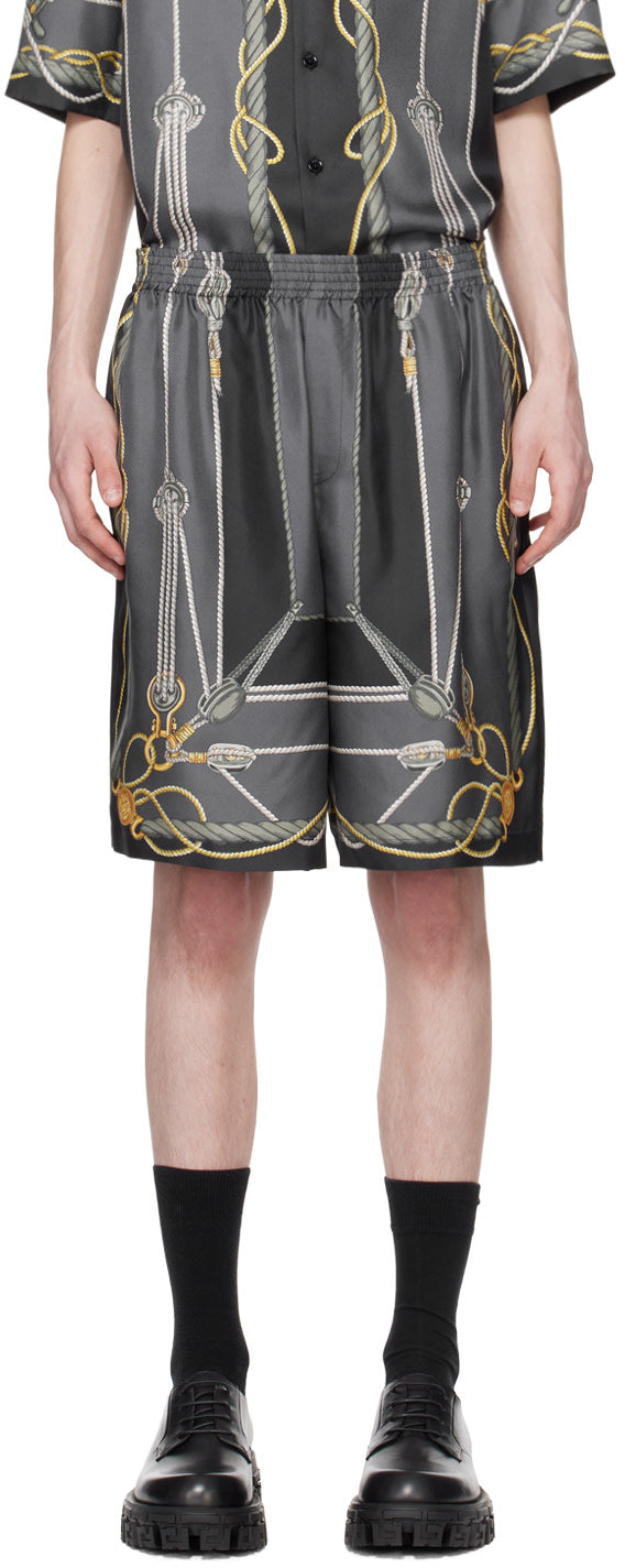 Versace Black Nautical Shorts