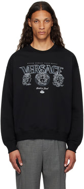 Versace Black Printed-Logo Sweatshirt