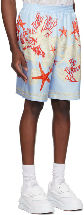 Versace Blue Barocco Sea Shorts