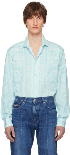 Versace Blue Barocco Shirt