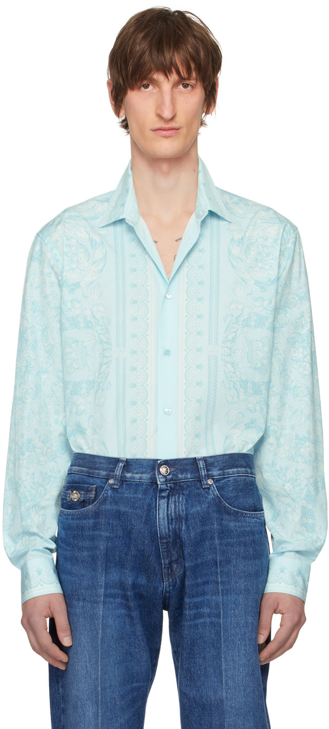 Versace Blue Barocco Shirt