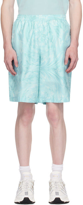 Versace Blue Barocco Shorts