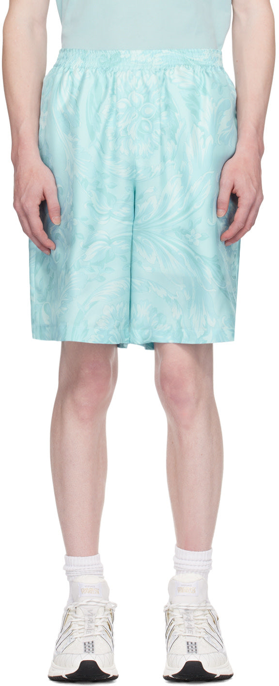 Versace Blue Barocco Shorts