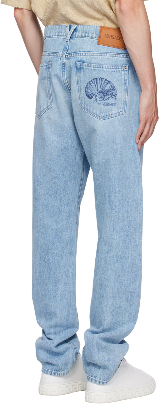 Versace Blue Regular-Fit Jeans