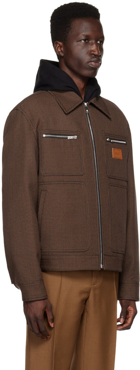 Versace Brown Houndstooth Jacket