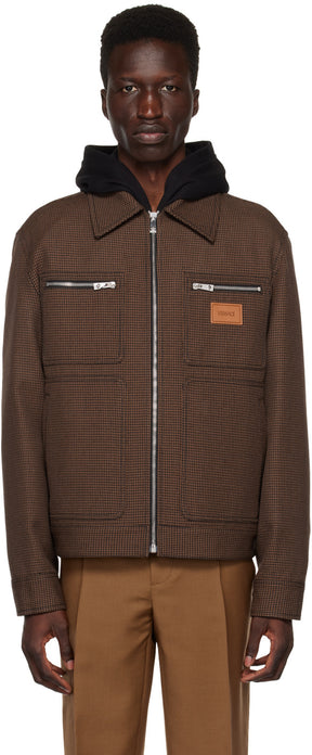 Versace Brown Houndstooth Jacket