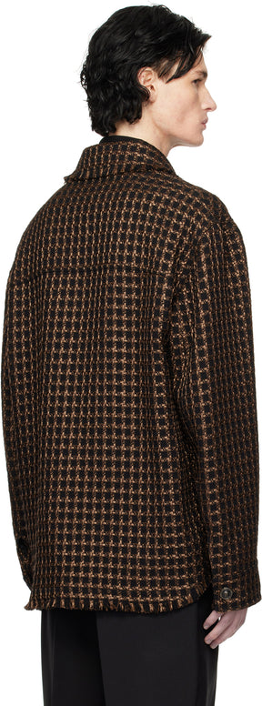 Versace Brown Tweed Overshirt Jacket