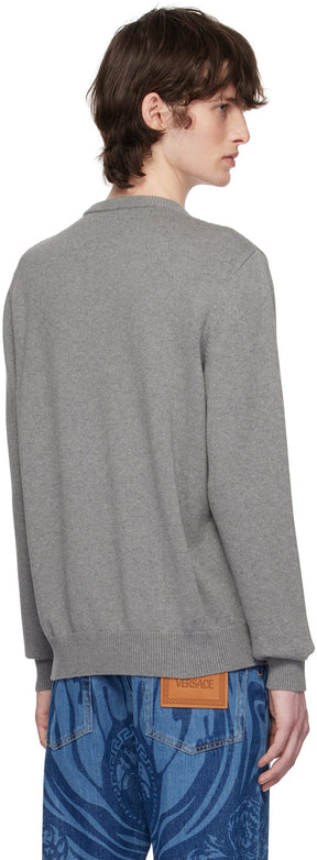 Versace Gray Baroque Sweater