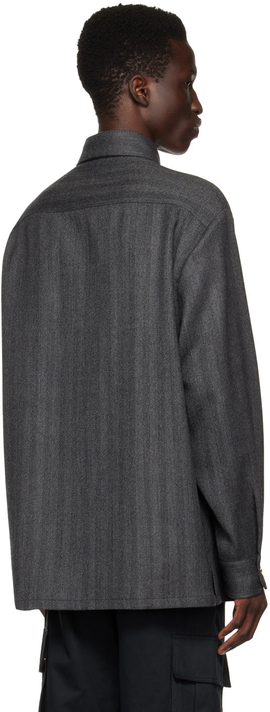 Versace Gray Medusa Shirt