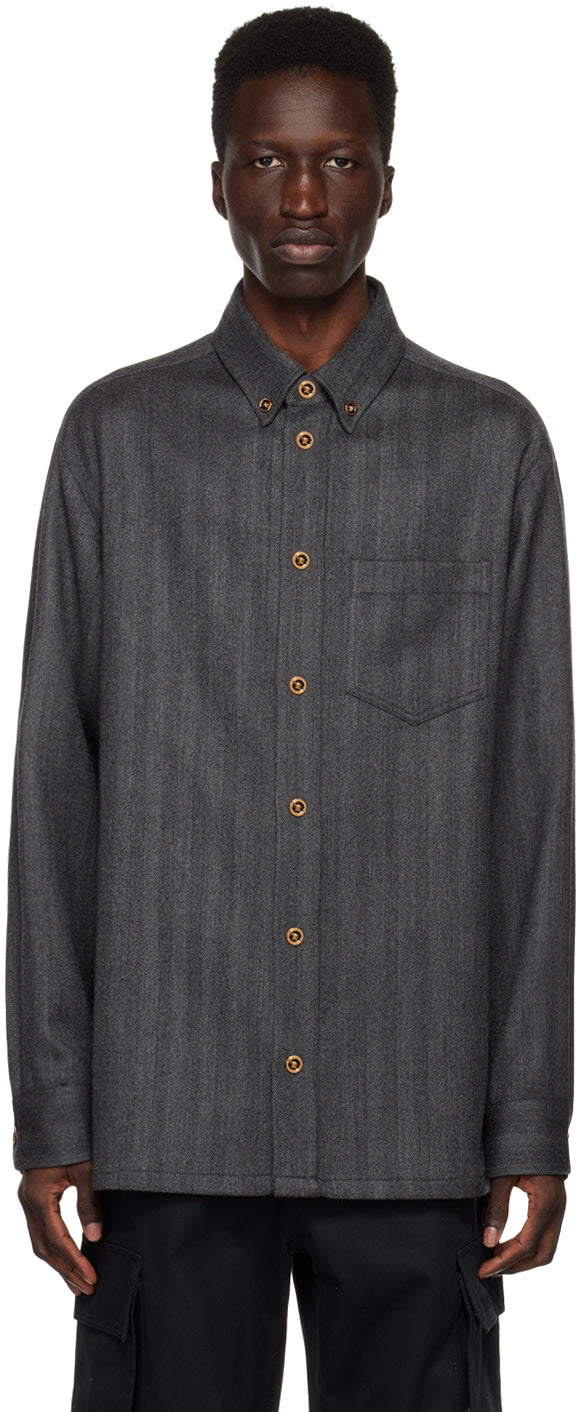 Versace Gray Medusa Shirt