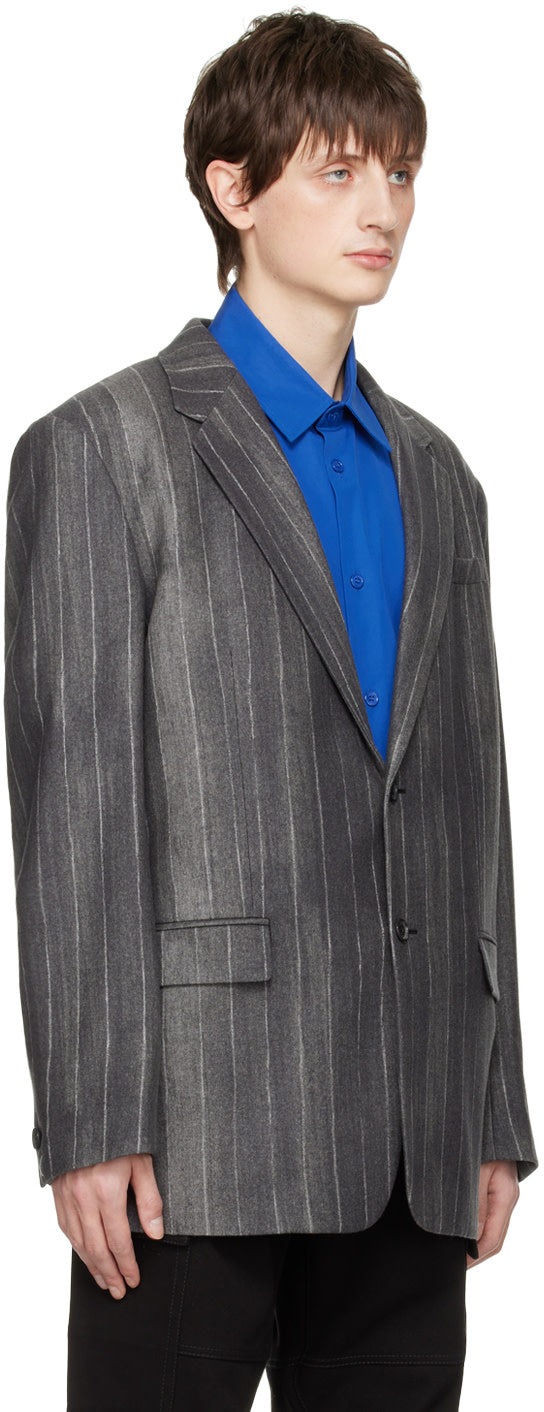 Versace Gray Pastel Pinstripe Blazer