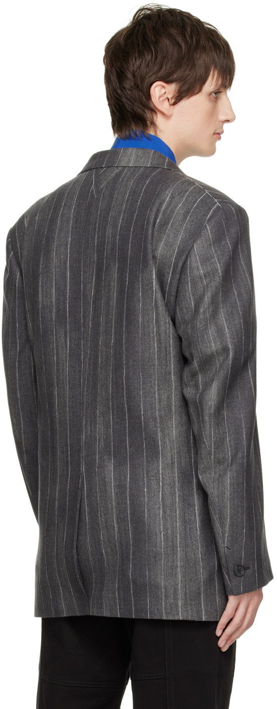 Versace Gray Pastel Pinstripe Blazer