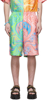 Versace Multicolor Silk Shorts