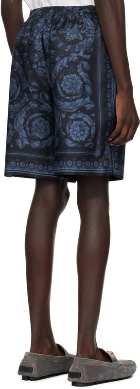 Versace Navy Barocco Shorts