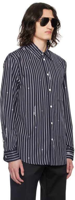 Versace Navy Nautical Stripe Shirt