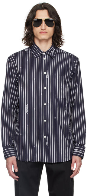 Versace Navy Nautical Stripe Shirt