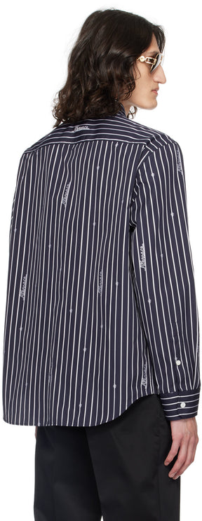 Versace Navy Nautical Stripe Shirt