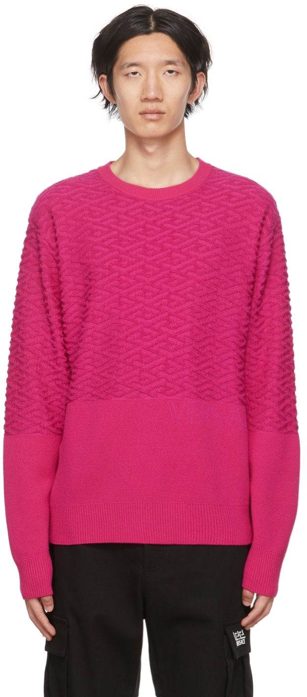 Versace Pink La Greca Sweater