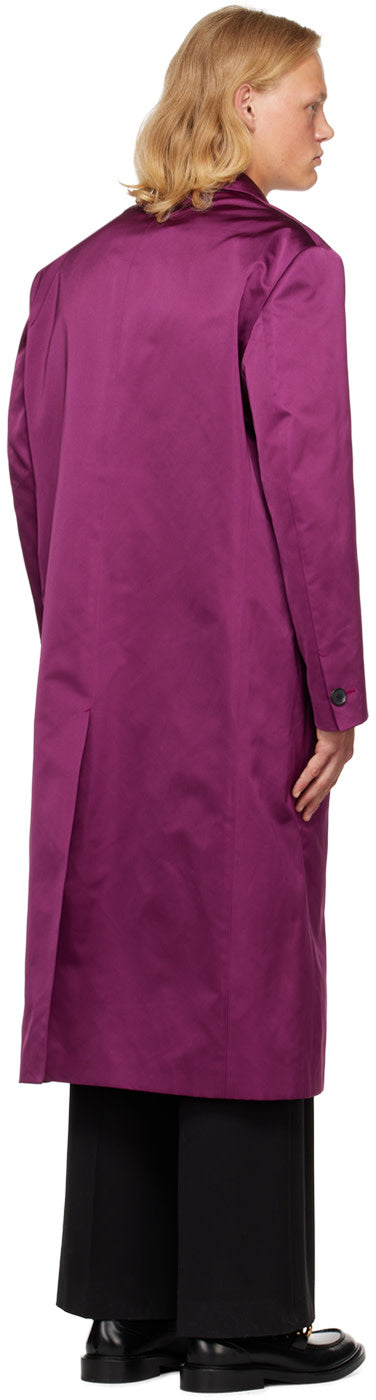 Versace Purple Double-Breasted Coat