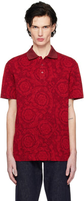 Versace Red Barocco Polo
