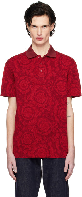 Versace Red Barocco Polo