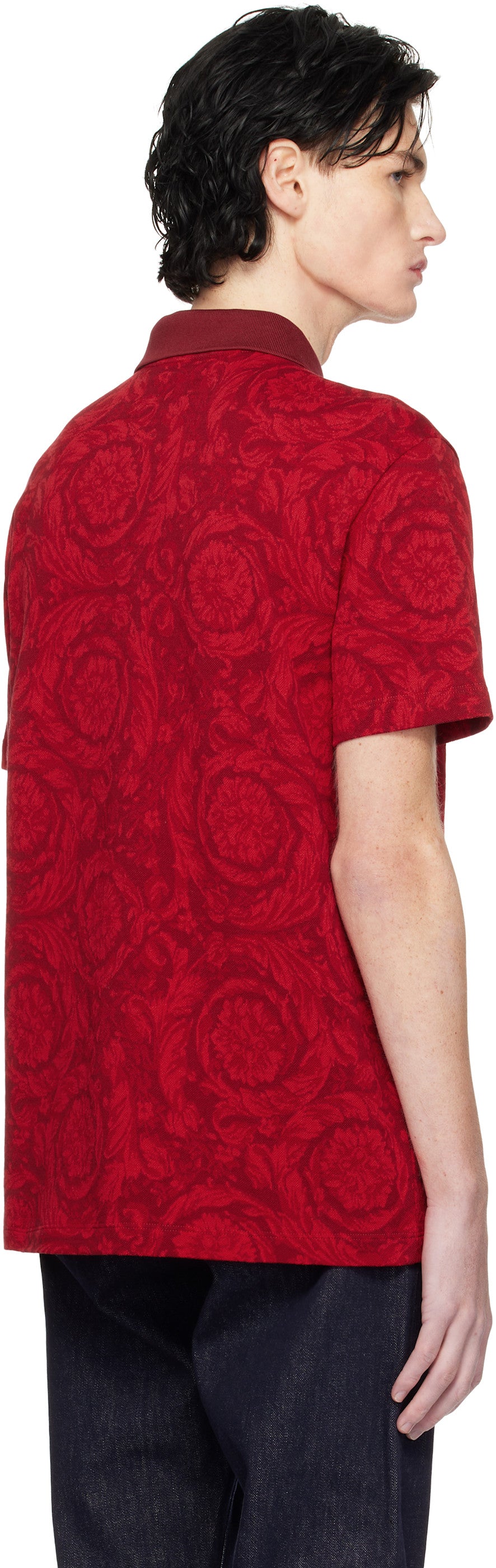 Versace Red Barocco Polo