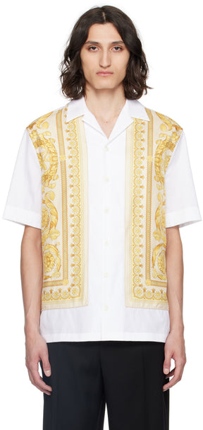Versace White & Gold Barocco Shirt