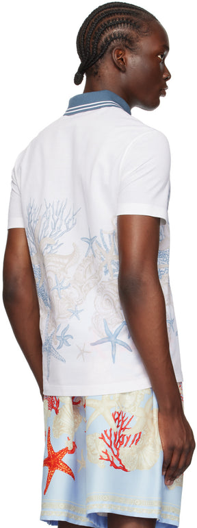 Versace White Barocco Sea Polo