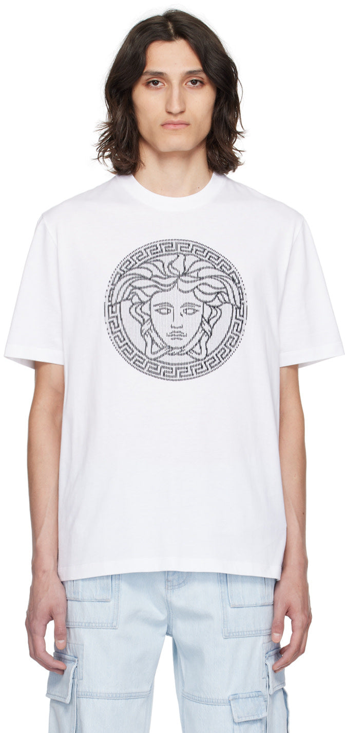 Versace White Medusa Sliced T-Shirt