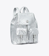 Virginia Metallic Flap Backpack