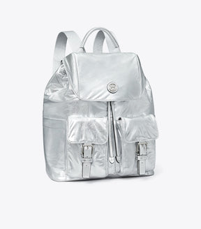 Virginia Metallic Flap Backpack