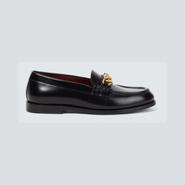 VLogo Chain leather loafers