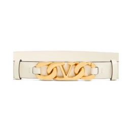VLogo chain shiny calfskin belt