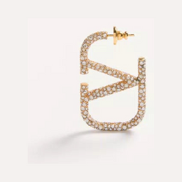 Vlogo Signature Earrings In Metal And Swarovski Crystals