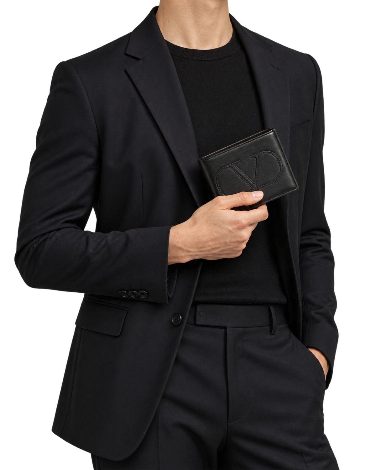 VLogo Signature XL calfskin leather wallet