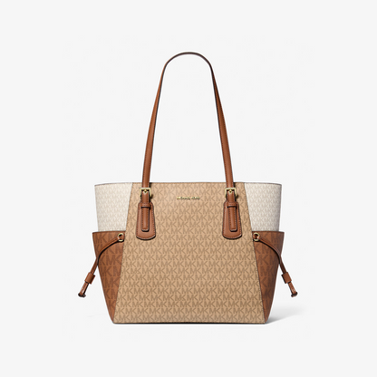 Voyager Large Color-Block Signature Logo Tote Bag