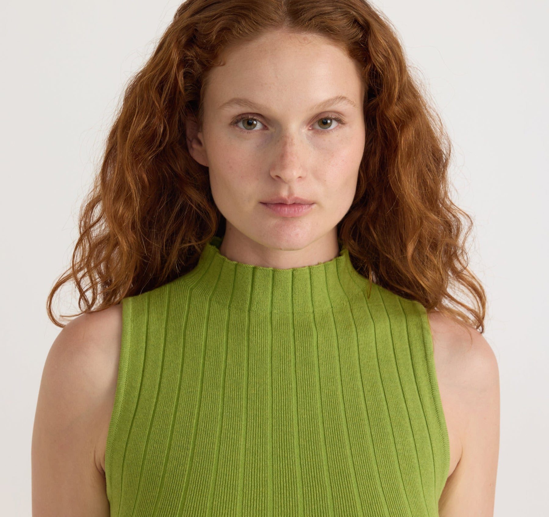 Soft Knit Rib Mock Neck Dress