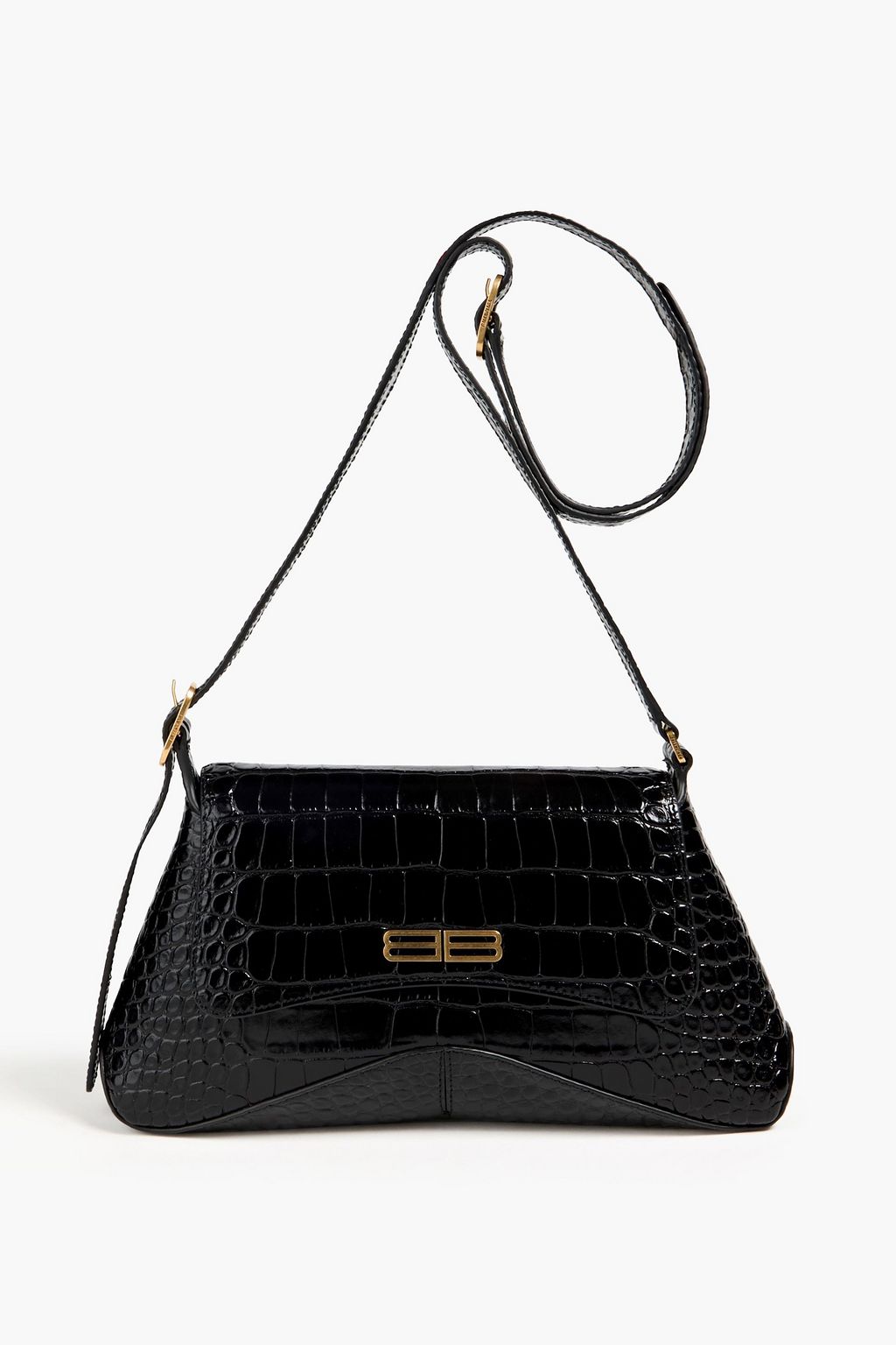 BALENCIAGA XX Flap croc-effect leather shoulder bag