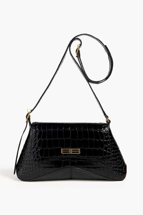 BALENCIAGA XX Flap croc-effect leather shoulder bag