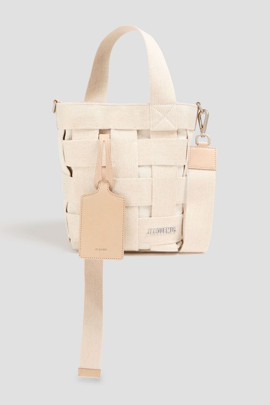 JACQUEMUS Le Seau woven grosgrain and canvas bucket bag