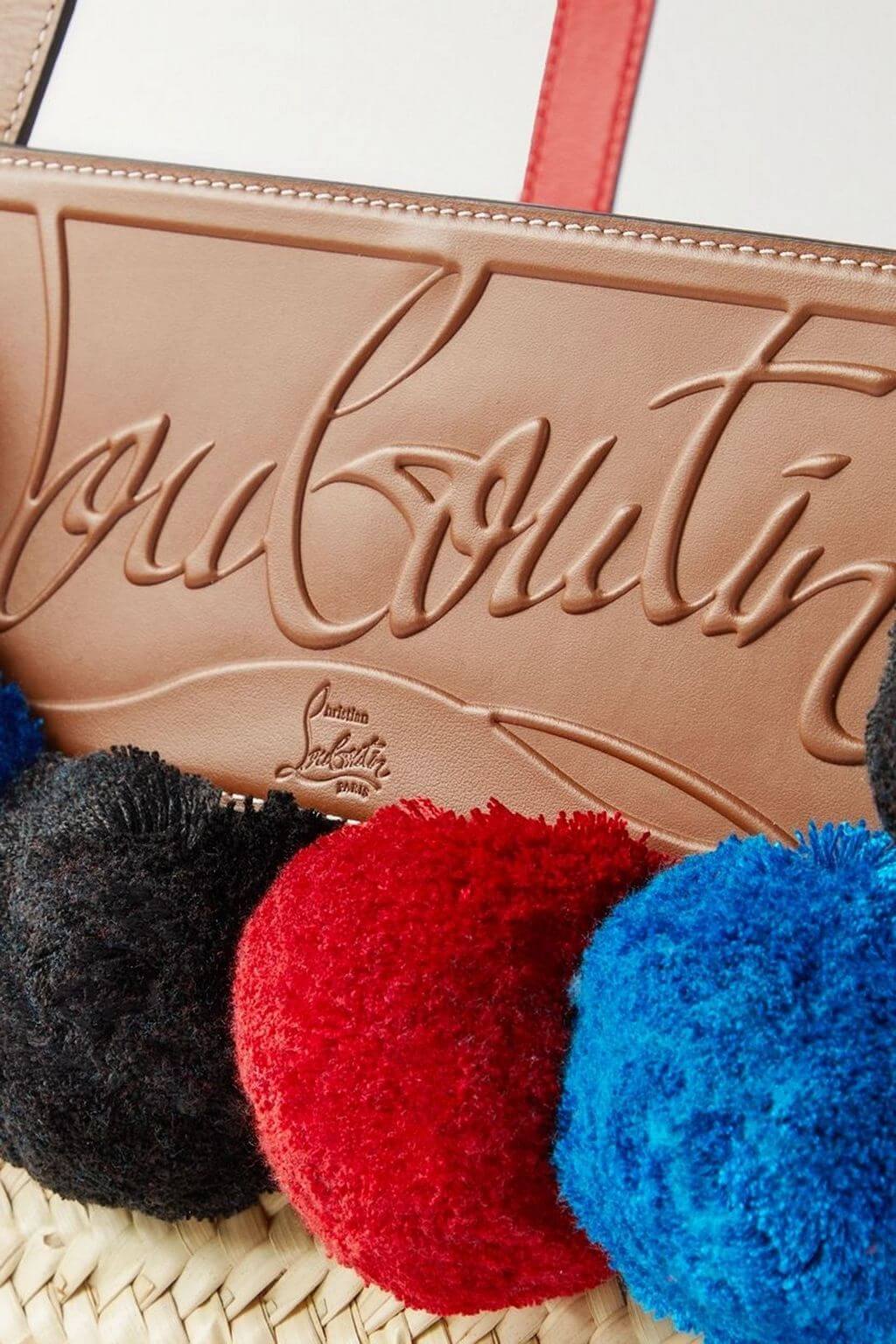 Christian Louboutin CHRISTIAN LOUBOUTIN Loubishore embellished woven straw and embossed leather tote - Bags | Shop From The Mirage