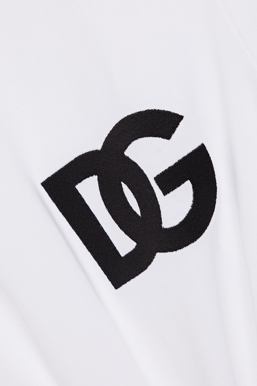 Dolce & Gabbana DOLCE&GABBANA Jacquard-trimmed cotton-jersey T-shirt - Size: M T-Shirts | Shop From The Mirage