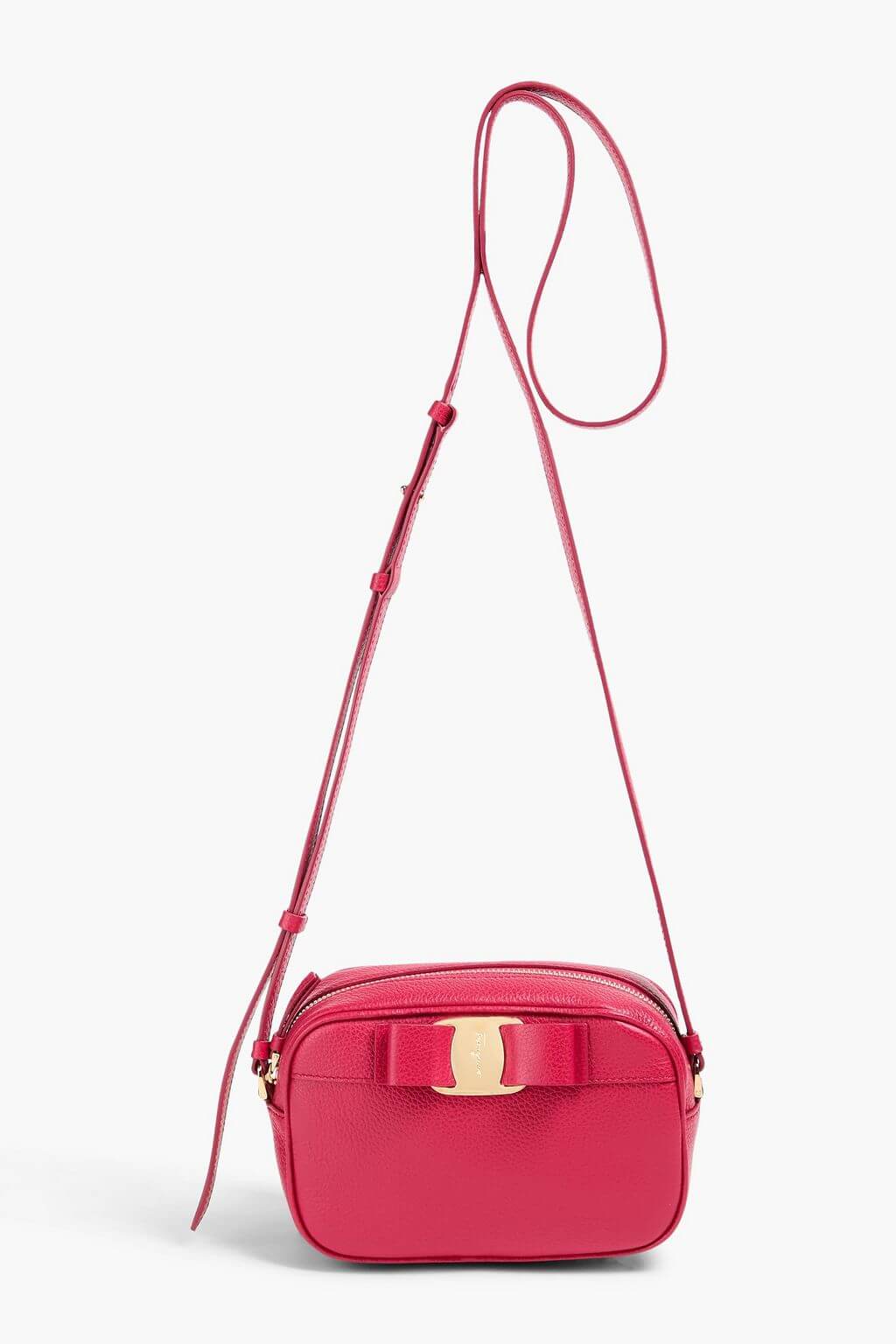 Ferragamo FERRAGAMO Vara bow-detailed pebbled-leather cross-body bag - Bags | Shop From The Mirage