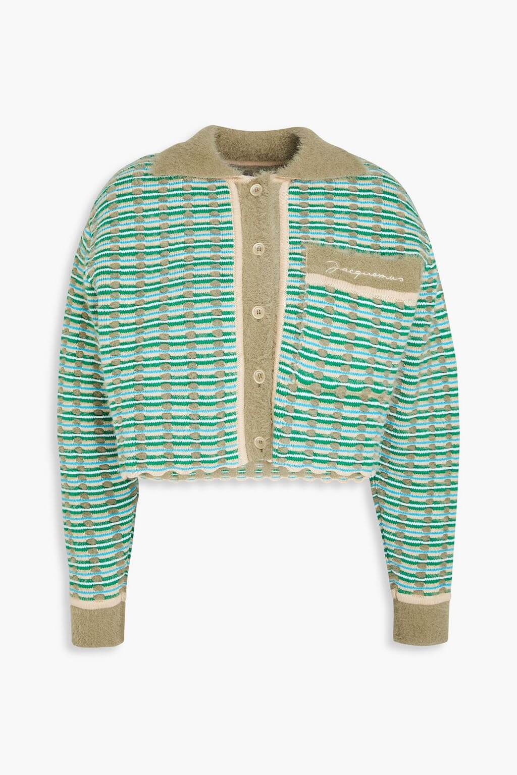 Jacquemus JACQUEMUS Striped open-knit cotton-blend cardigan - Size: XXS Sweatshirts | Shop From The Mirage