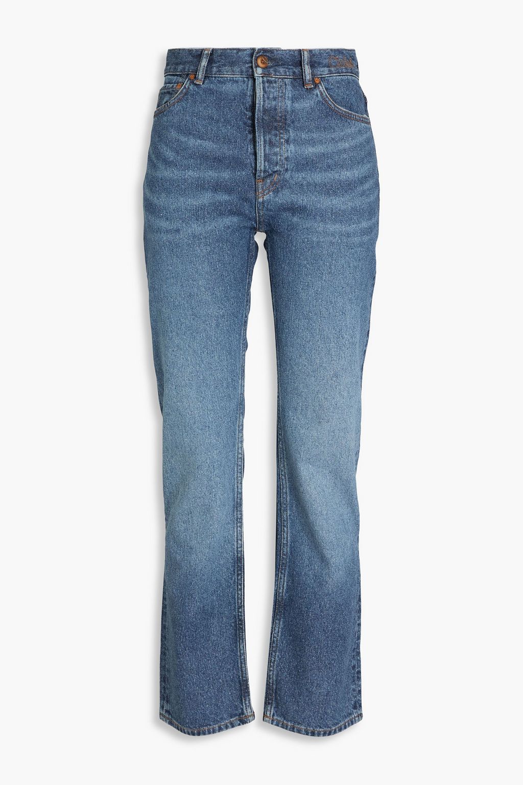 CHLOÉ Faded high-rise straight-leg jeans