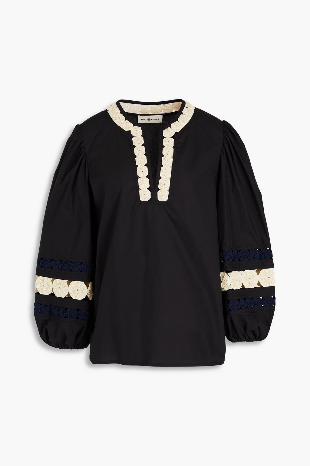 TORY BURCH Yoyo embellished cotton blouse