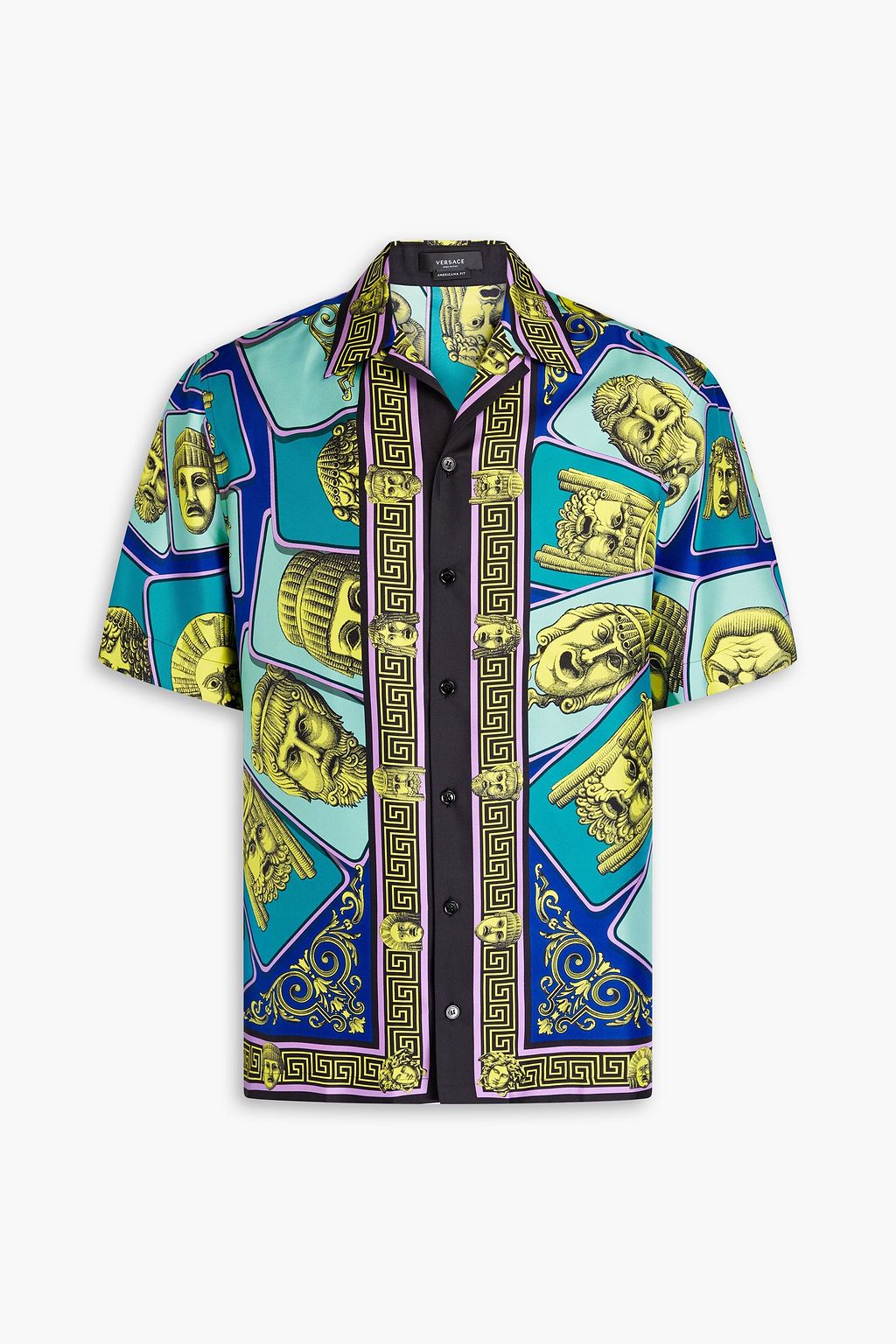 VERSACE Printed silk-twill shirt