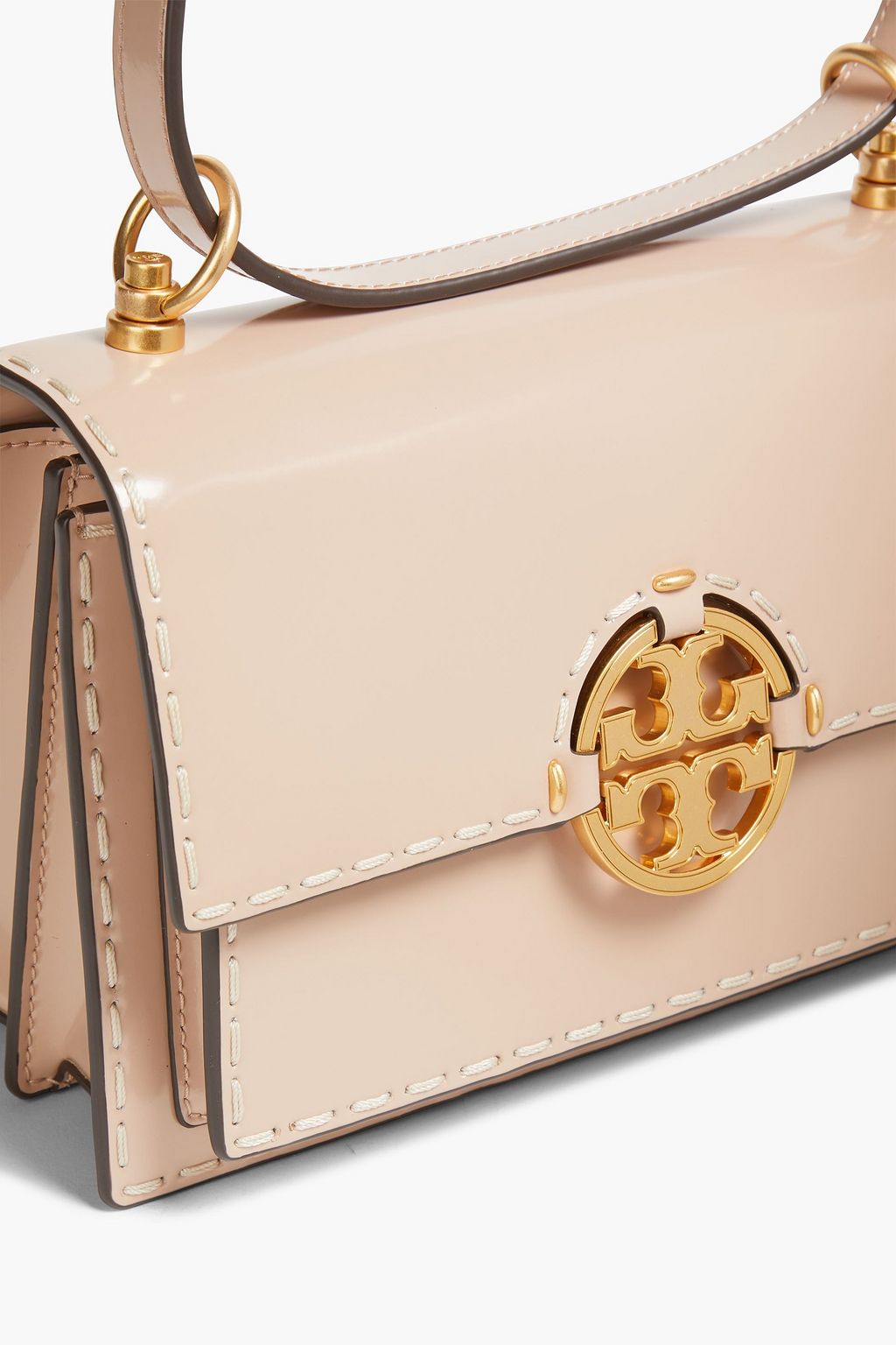 TORY BURCH Miller glossed-leather cross-body bag