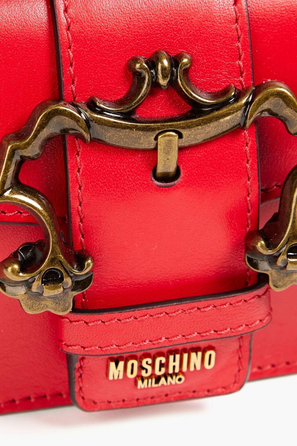 Moschino MOSCHINO Buckle-embellished leather shoulder bag - Bags | Shop From The Mirage